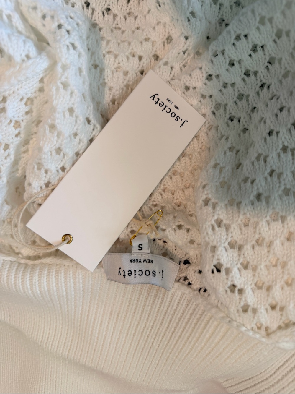 New J. Society White/Cream Zip-Front Knit Cardigan - Picture 4 of 5